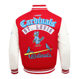 Pro Standard - MLB St. Louis Cardinals Best Of Men's Rib Wool Varsity Jacket - Red / White Pro Standard