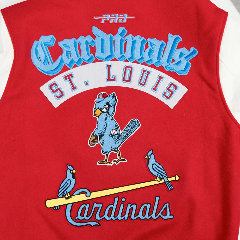 Pro Standard - MLB St. Louis Cardinals Best Of Men's Rib Wool Varsity Jacket - Red / White Pro Standard