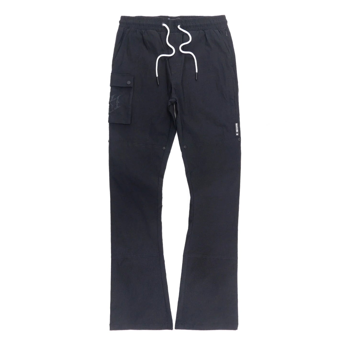 Makobi - Nylon Pants M1634 Adorni Stacked - Black