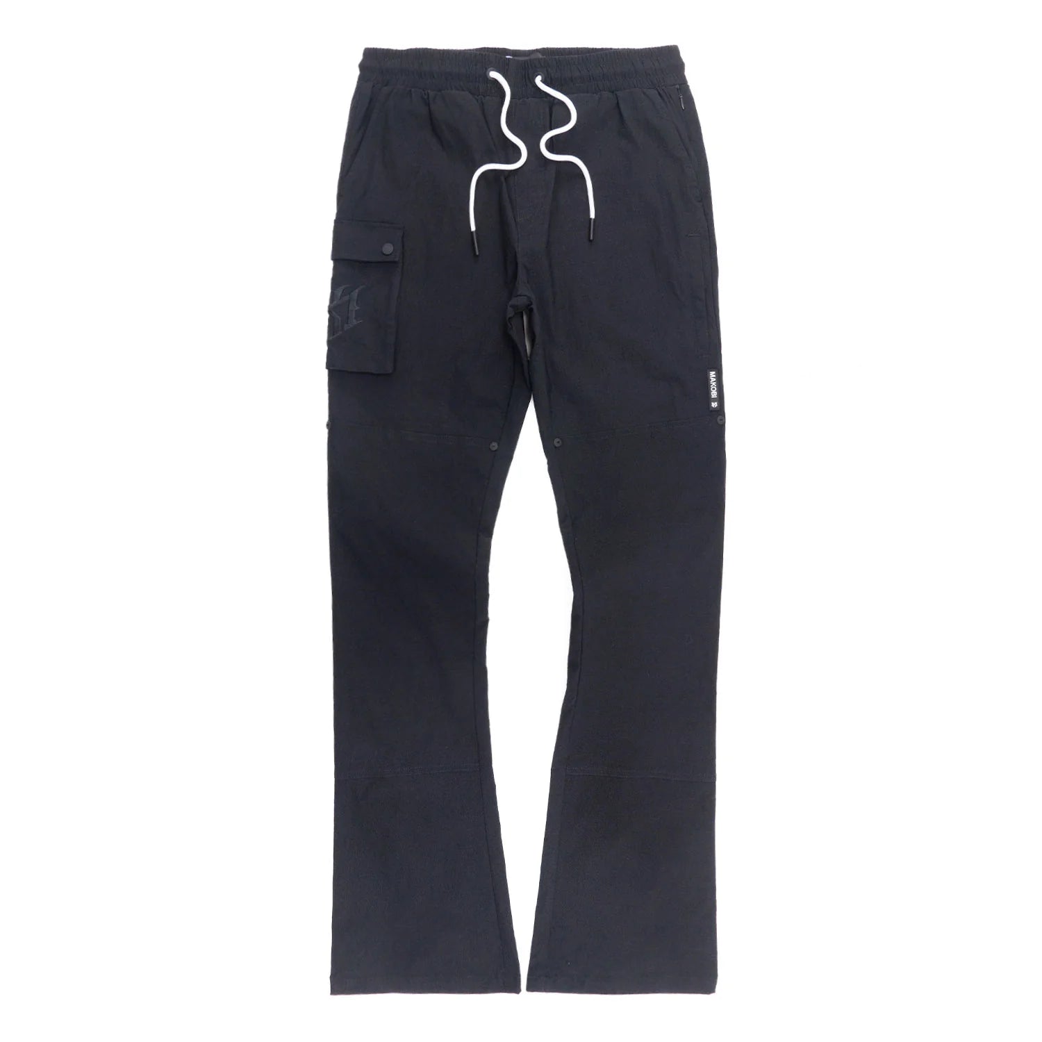 Makobi - Nylon Pants M1634 Adorni Stacked - Black