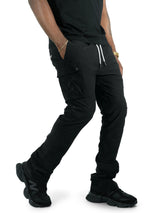 Makobi - Nylon Pants M1634 Adorni Stacked - Black