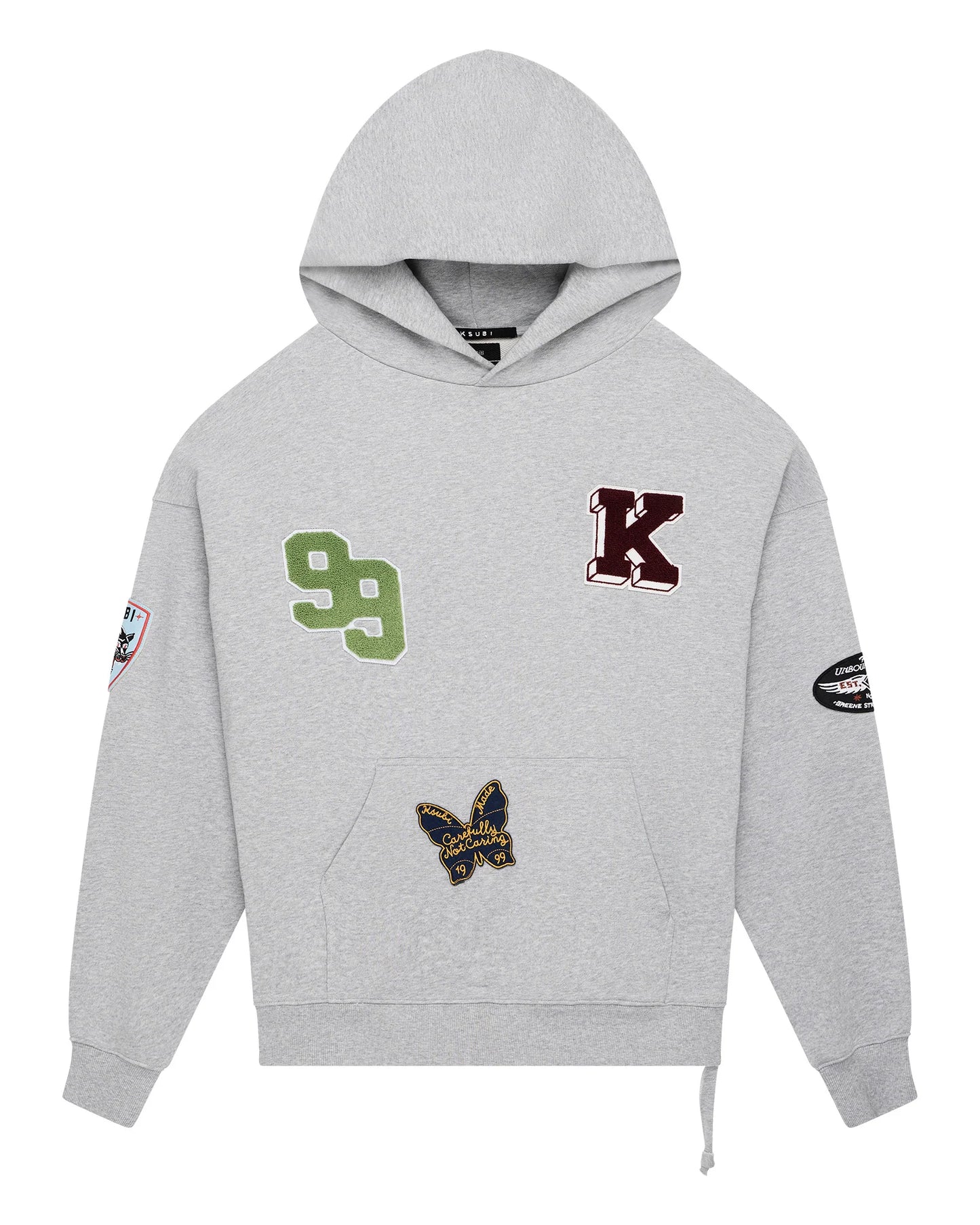 Ksubi - Patched Ekcess Hoodie Grey Marle - Grey KSUBI