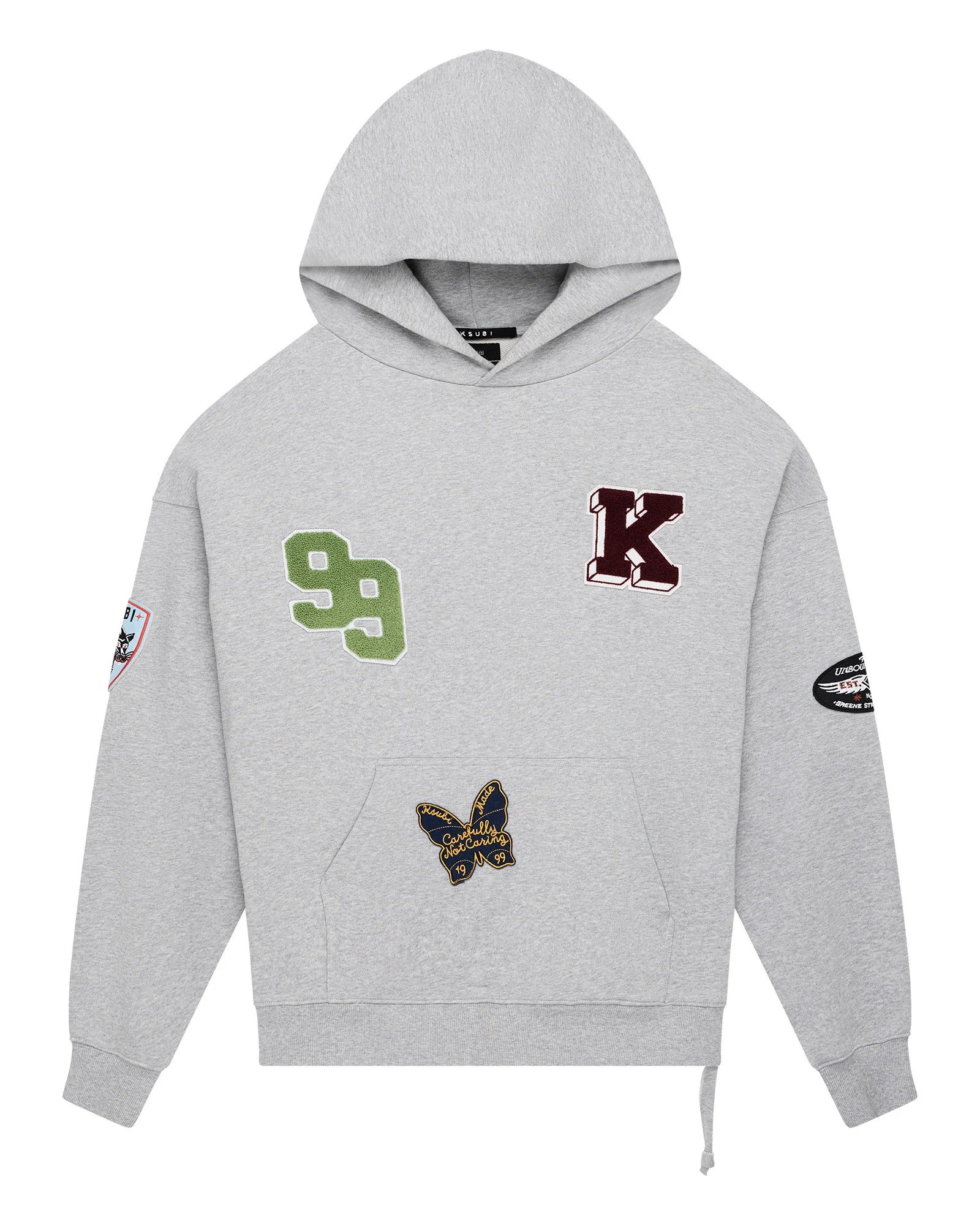 Ksubi - Patched Ekcess Hoodie Grey Marle - Grey KSUBI