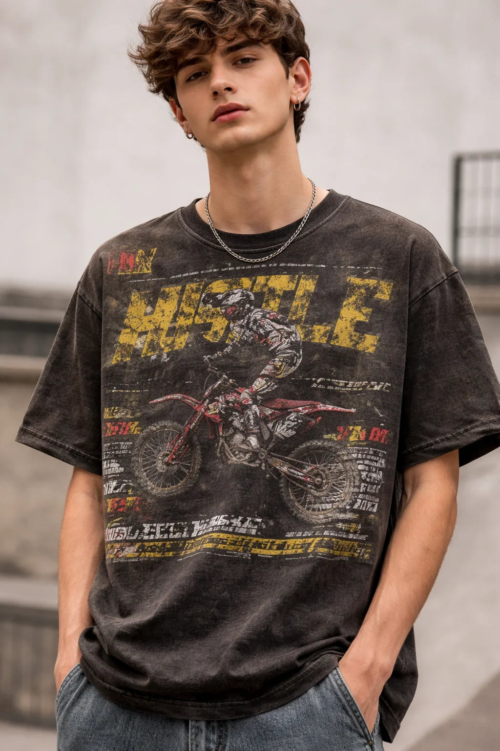 Space Ape - Mh Dirt Bike T-shirt  - Black Wash