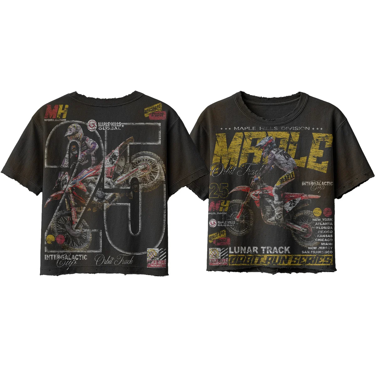 Space Ape - Mh Dirt Bike T-shirt  - Black Wash