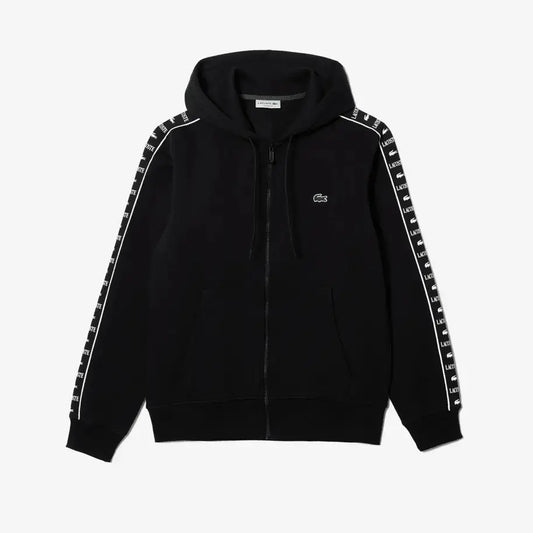 Lacoste Men's Logo Stripe Zip-Up Hoodie & Jogger Set - Black - BLVD