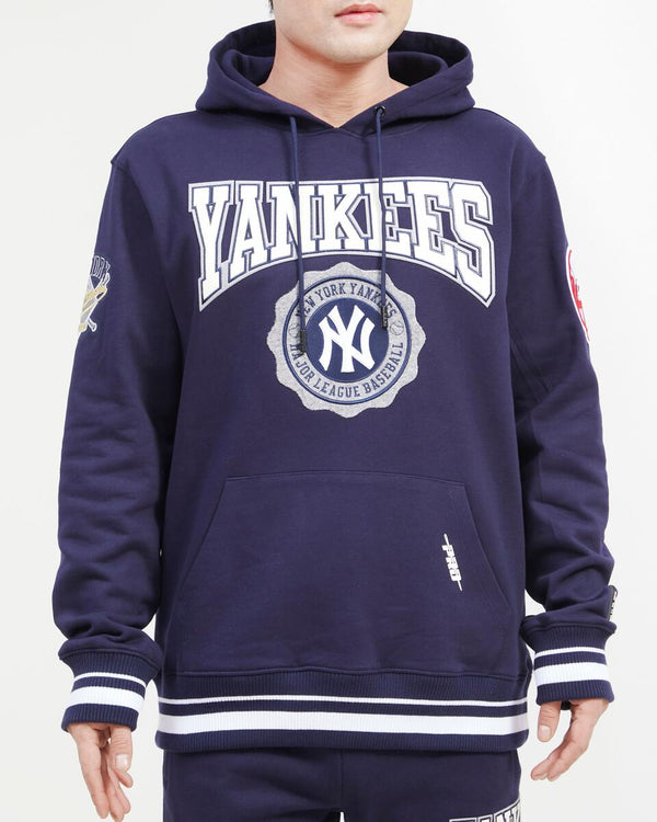 Pro Standard - New York Yankees Crest Emblem Rib Flc Po Hoodie & Sweatpant Set - Midnight Navy