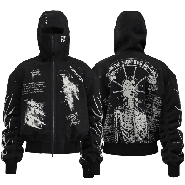 Point Blank - Night Ninja Hoodie & Cargo Sweatpants W Print And Stud - Set POINT BLANK