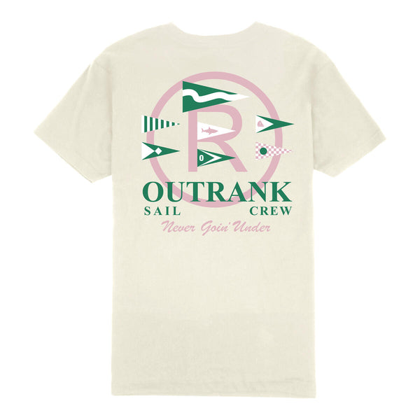 Outrank Sail Crew T-Shirt - Vintage White Pink