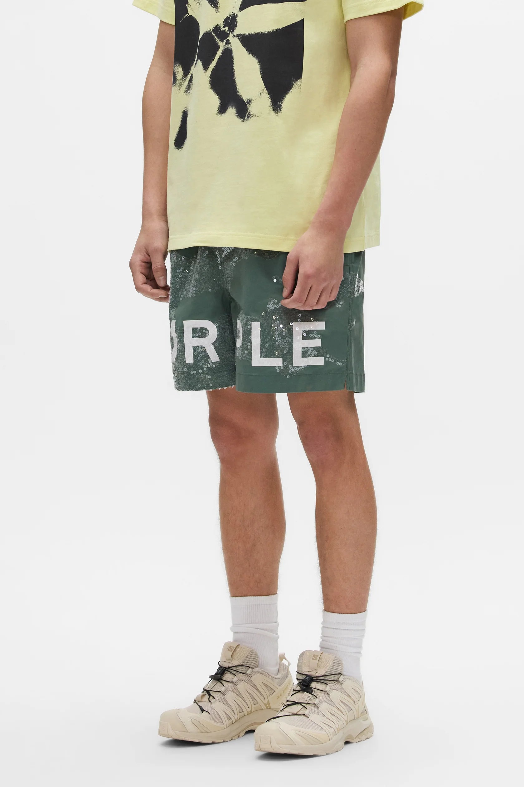 Purple Brand - Sequin Camouflage All Around Short - Green -  P504-PLSS226