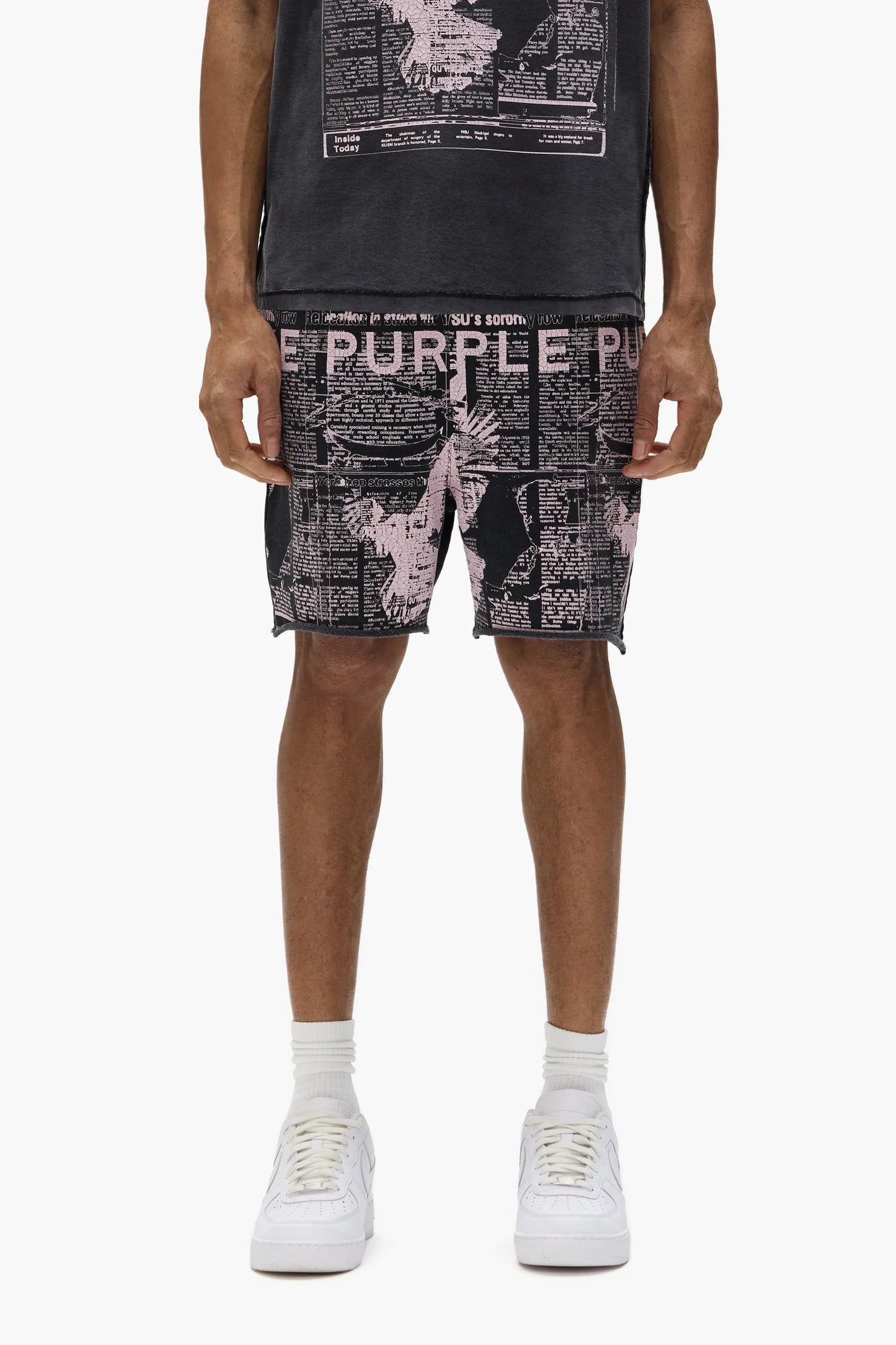 Purple Brand - Good News Shorts Sweatshorts - Black - P446-MFBG325 Purple Brand