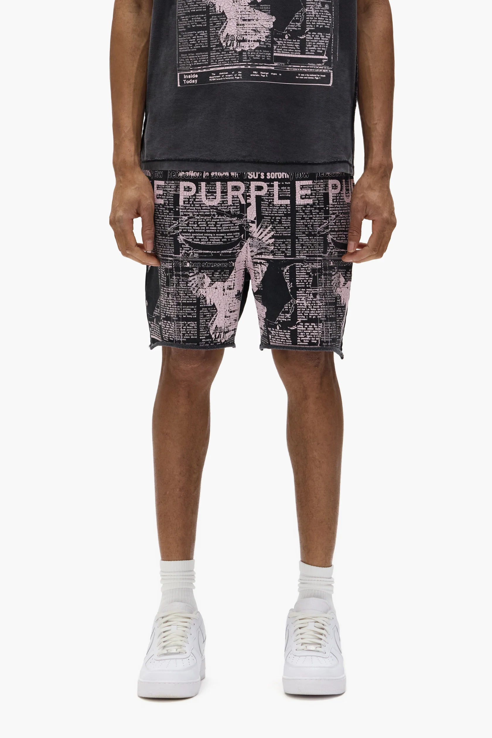 Purple Brand - Good News Shorts Sweatshorts - Black - P446-MFBG325 Purple Brand