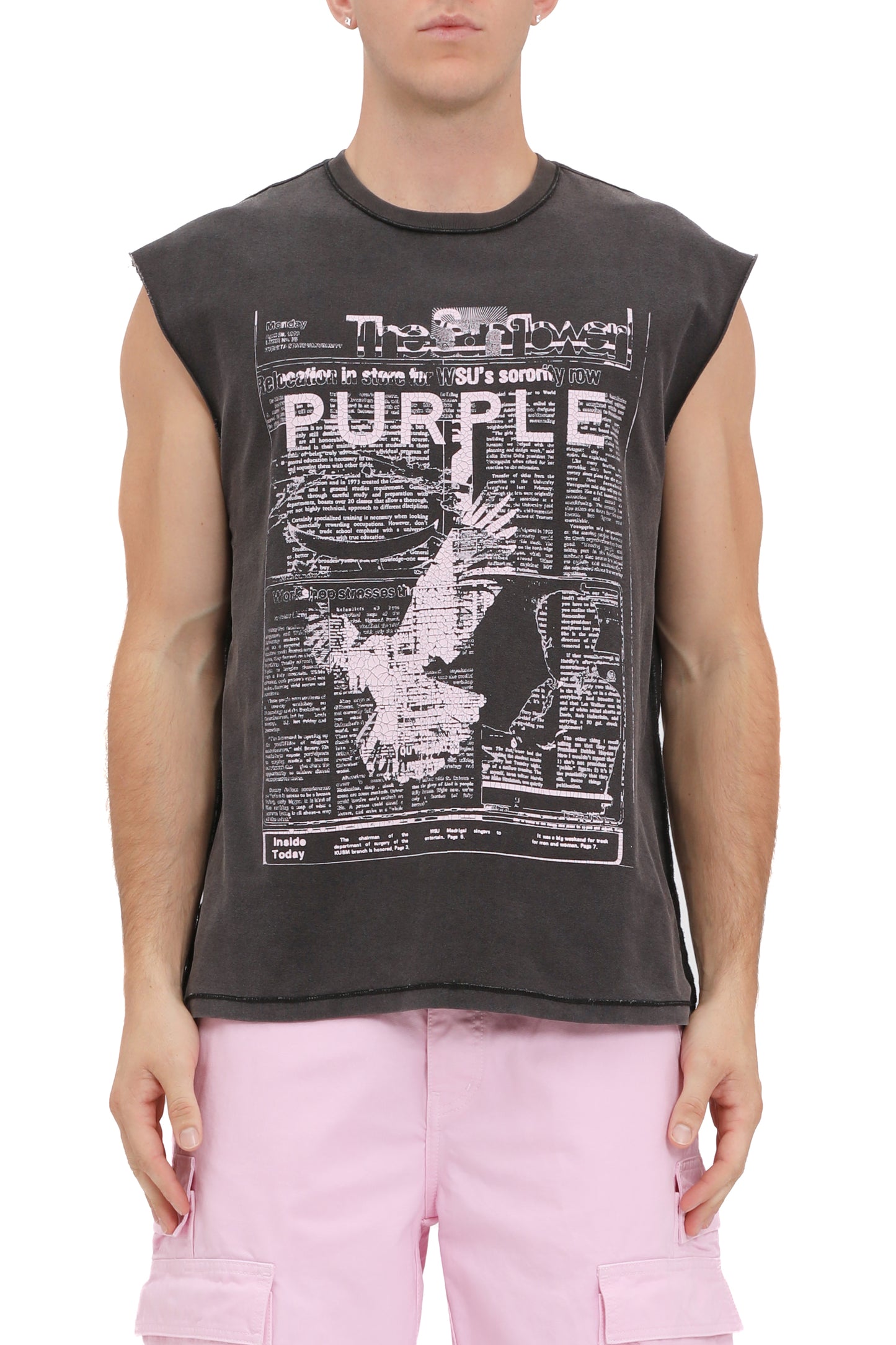 Purple Brand Good News Tank Top - Black - P103-TBGN325