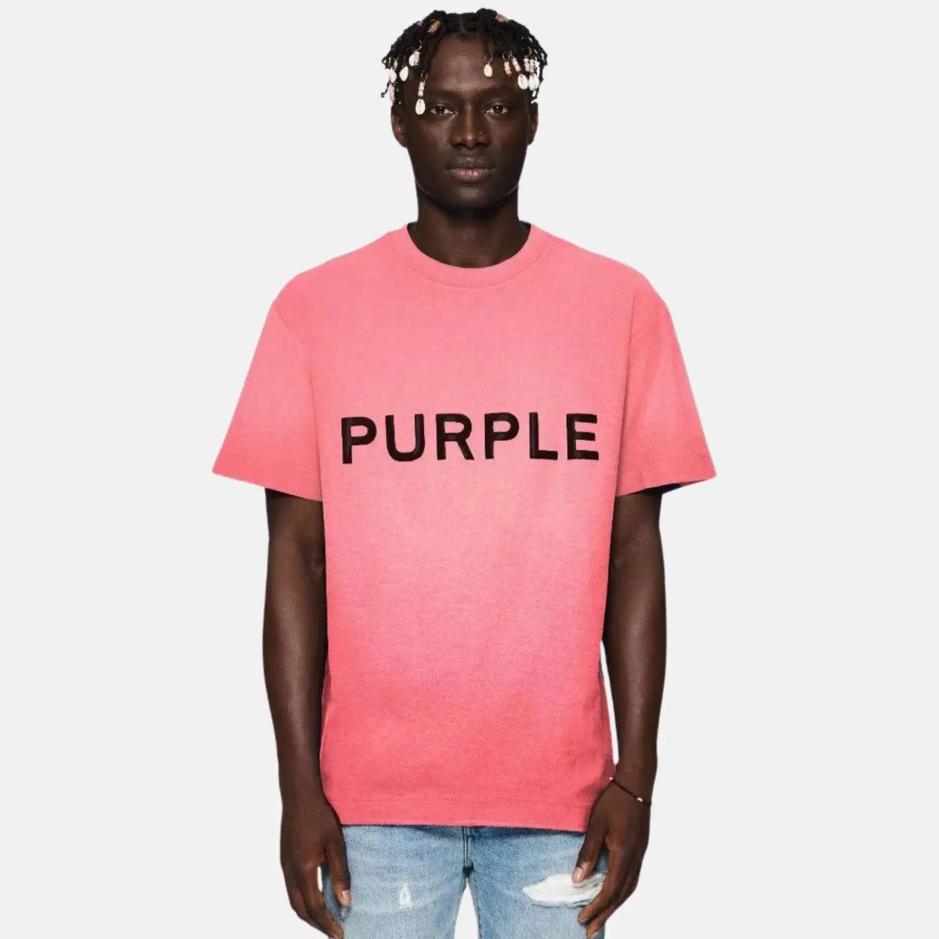 Purple Brand Wordmark T-Shirt - Pink - P104-JDMW324 - BLVD
