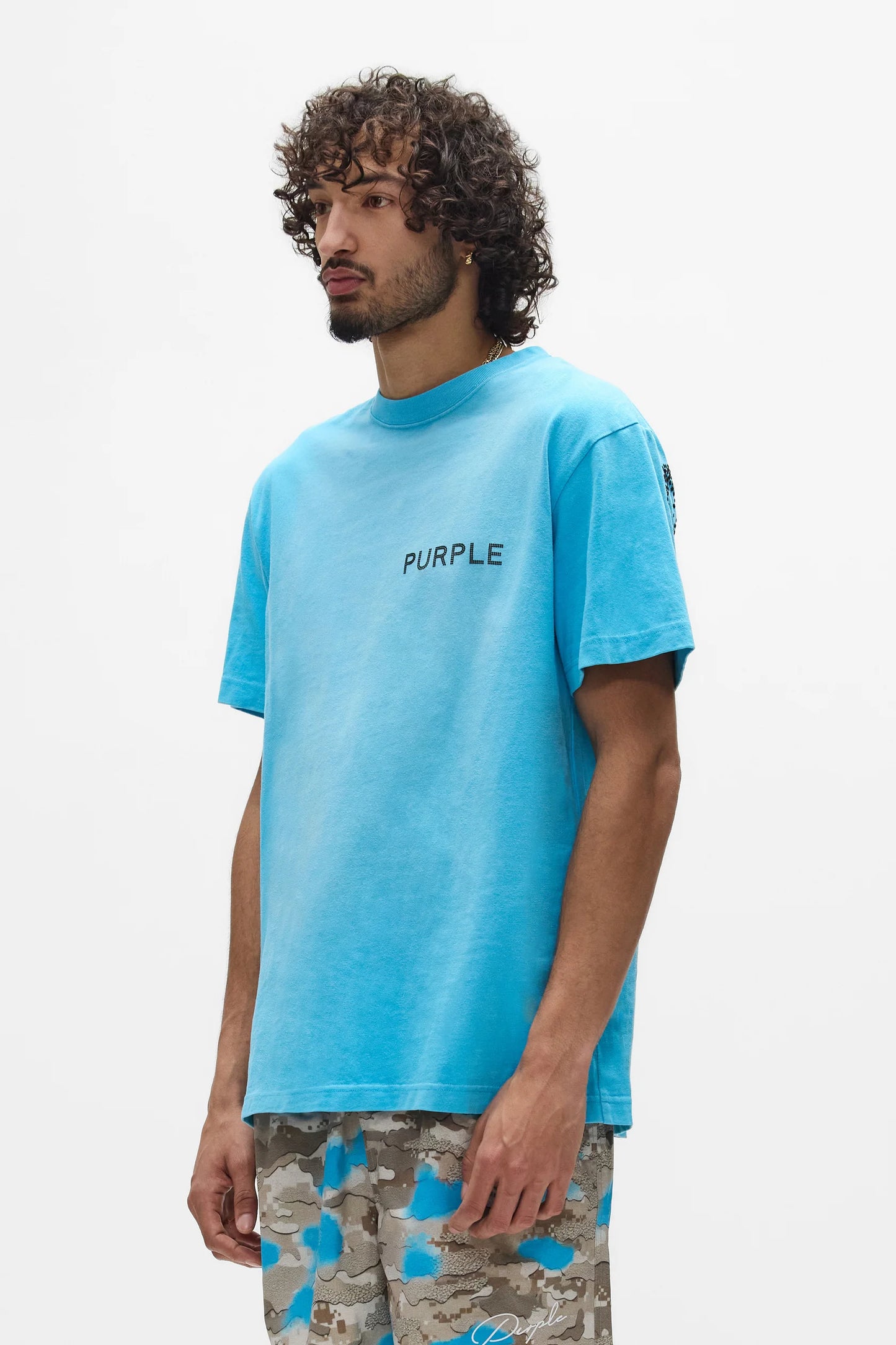 Purple Brand - Wordmark Dupe Tee - Blue - P117-HCPP226