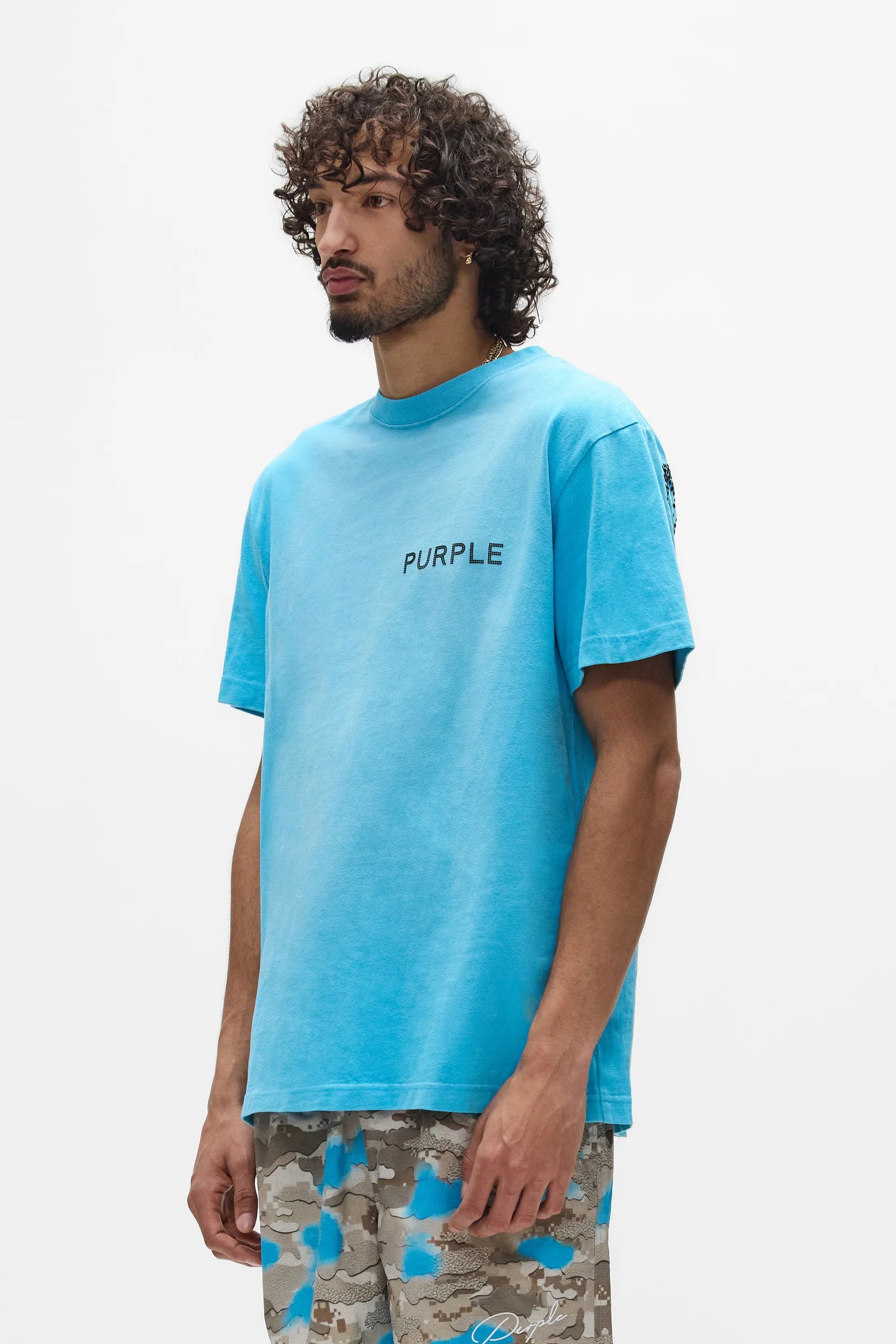 Purple Brand - Wordmark Dupe Tee - Blue - P117-HCPP226