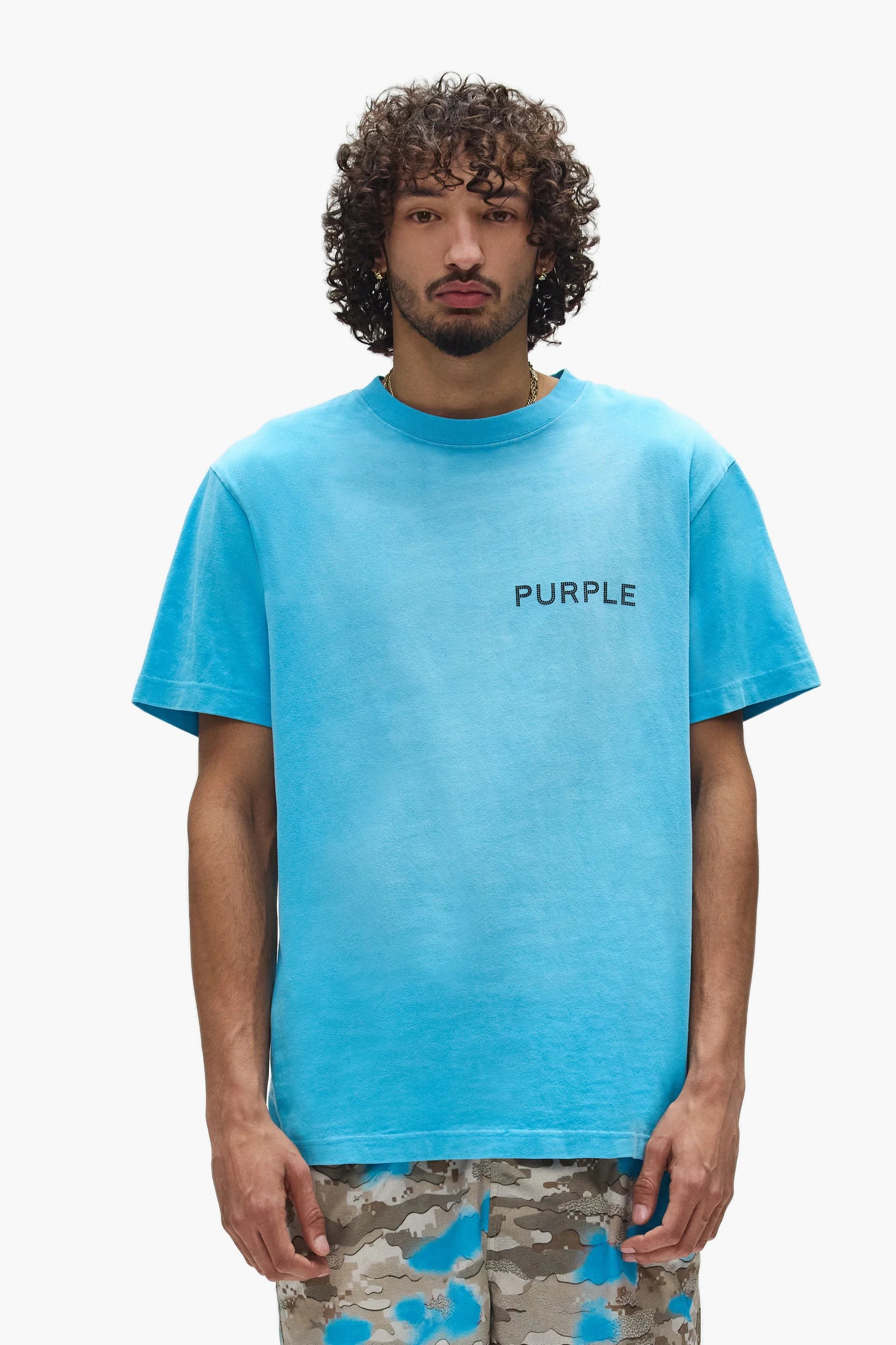 Purple Brand - Wordmark Dupe Tee - Blue - P117-HCPP226