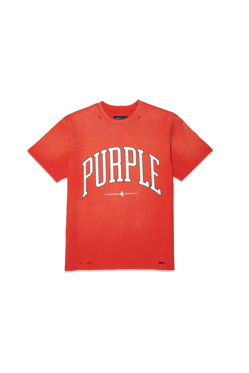 Purple Brand Men Red Collegiate T-shirt - P117-HJRW423