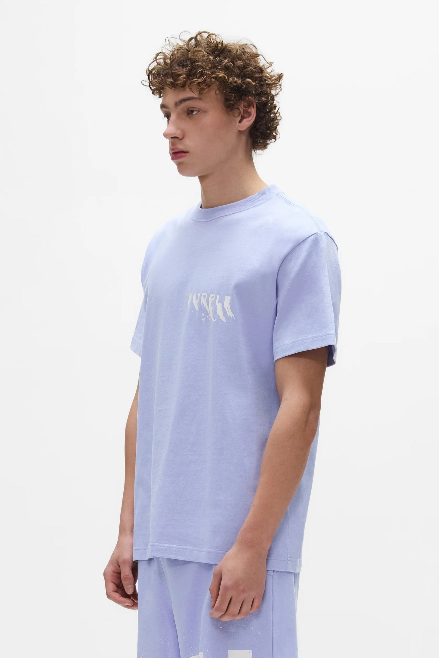 Purple Brand - Painted Wordmark Tee - Lavender - P117-HLSP226