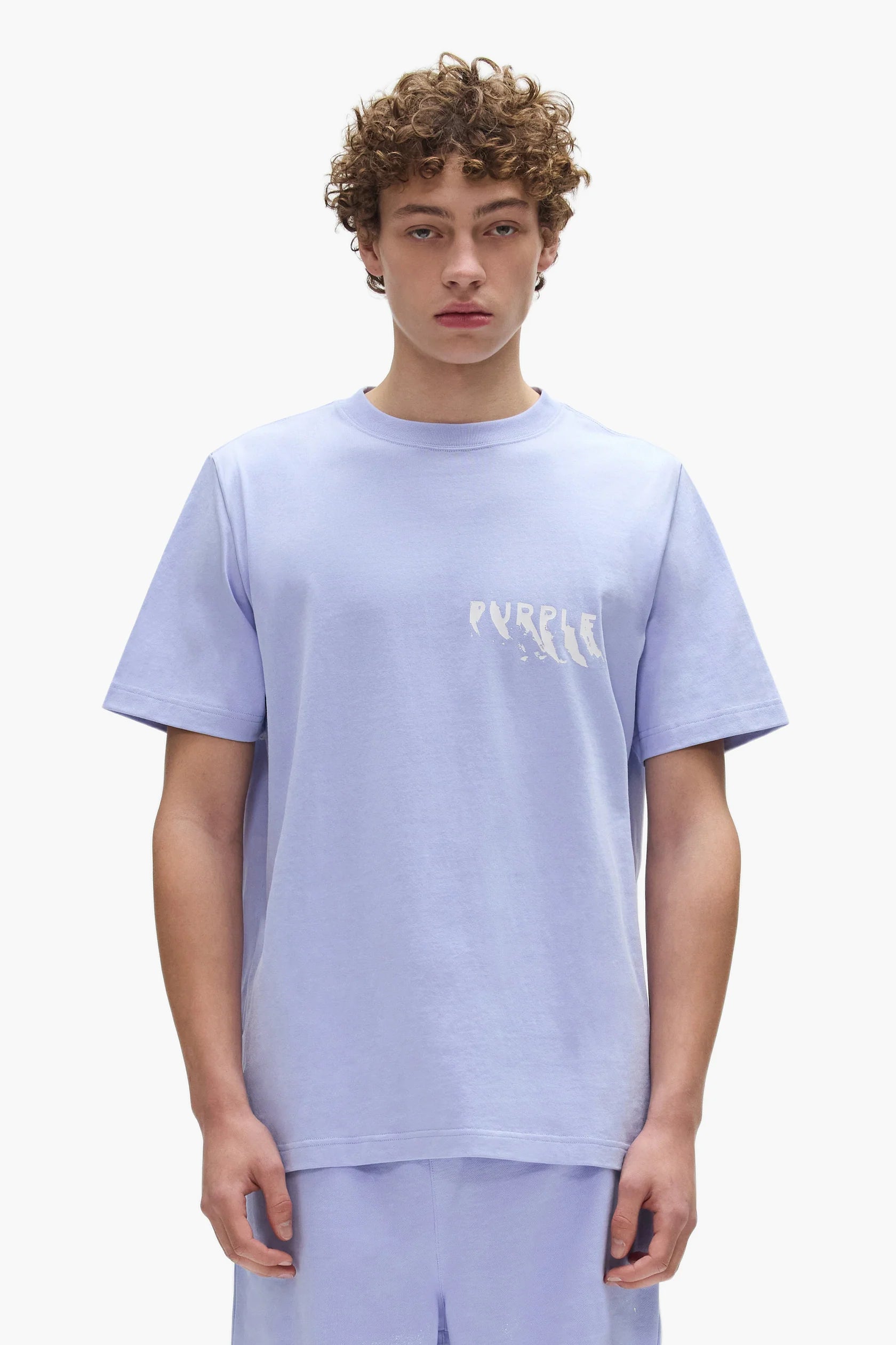 Purple Brand - Painted Wordmark Tee - Lavender - P117-HLSP226