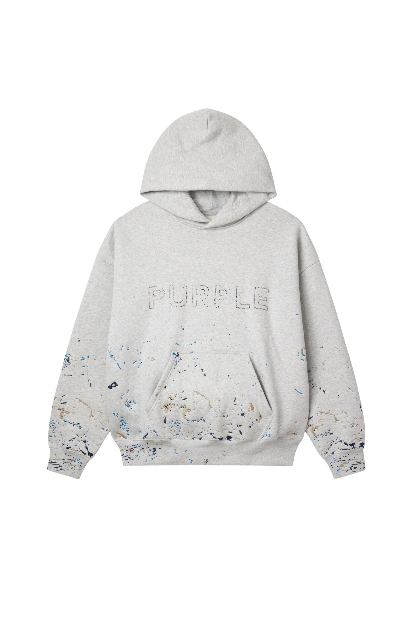 Purple Brand - Studded Gothic Camo Hoodie - Gray - P401-HFGC425 Purple Brand
