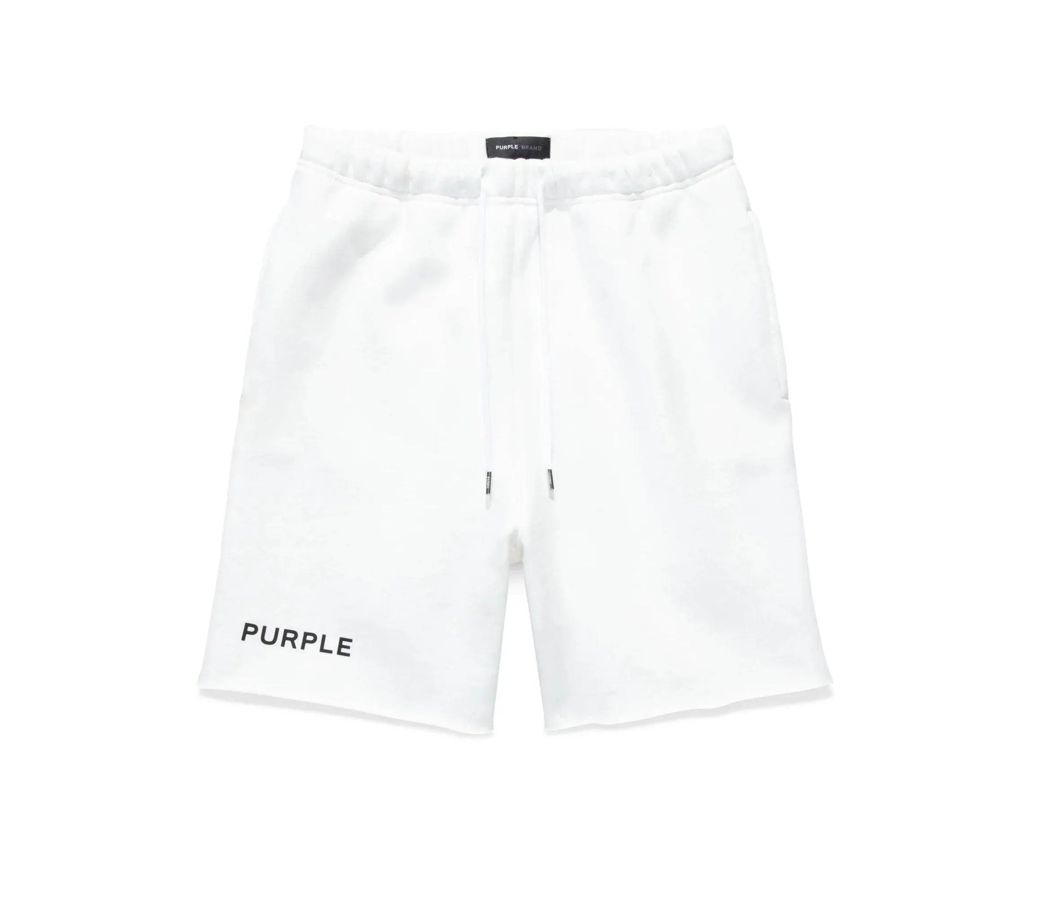 Purple Brand Men Sweatshort Heavy Weight Short White Black - P446-HSWW323 - BLVD