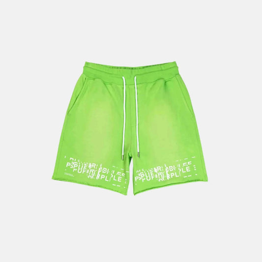 Purple Brand Glitch Sweatshorts - Green - P467-MFFG224 - BLVD