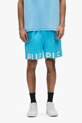 Purple Brand - Wordmark Cut All Around Short - Blue - P504-PCRS226