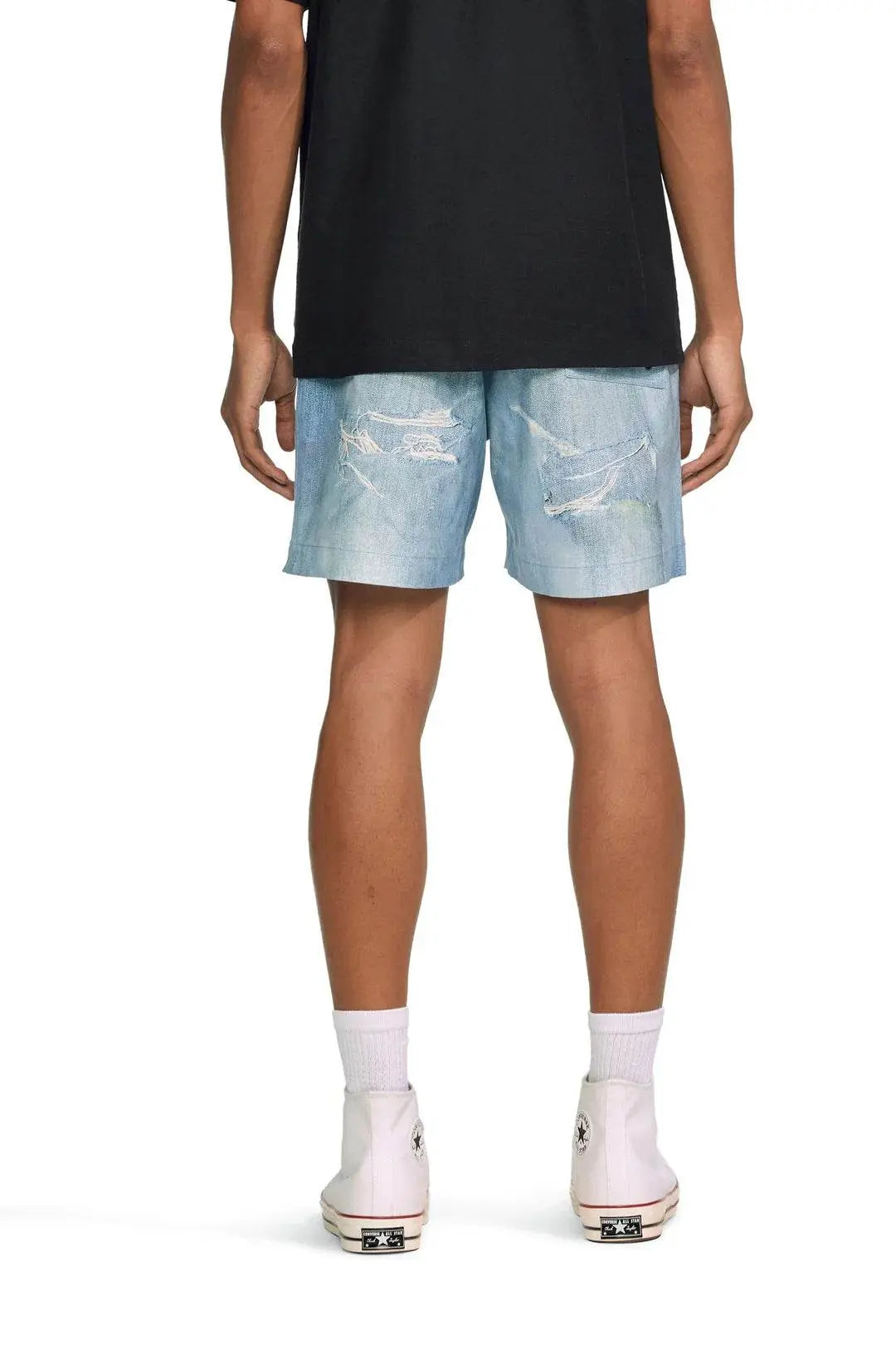 Purple Brand P504 All-around Short Water Print Light Indigo - P504-PIDD223 - BLVD