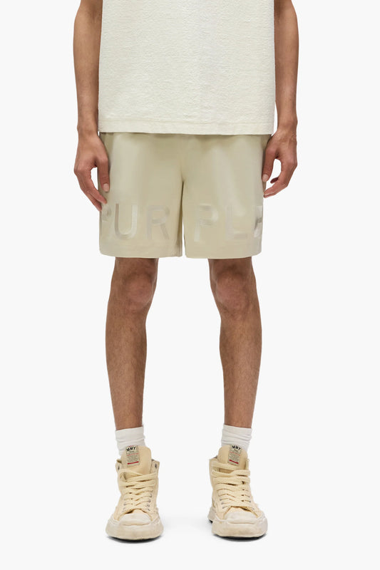 Purple Brand - Embroidered Wordmark Swim Short - Khaki - P504-PPEW325