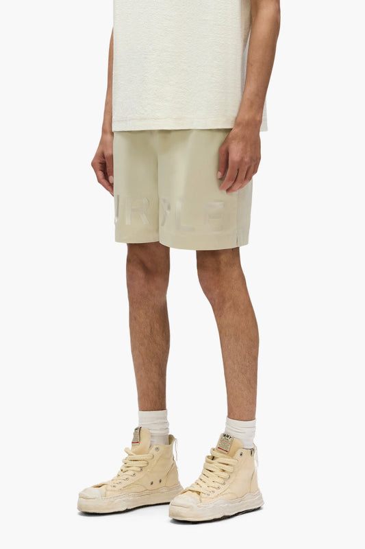 Purple Brand - Embroidered Wordmark Swim Short - Khaki - P504-PPEW325