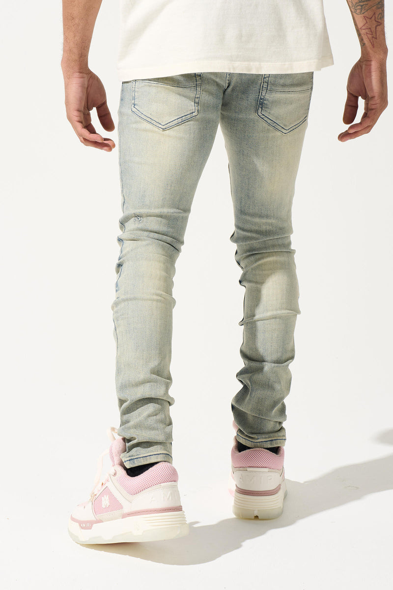 Serenede  "Peace" Jeans -  Vintage Earth Wash With Dove Print