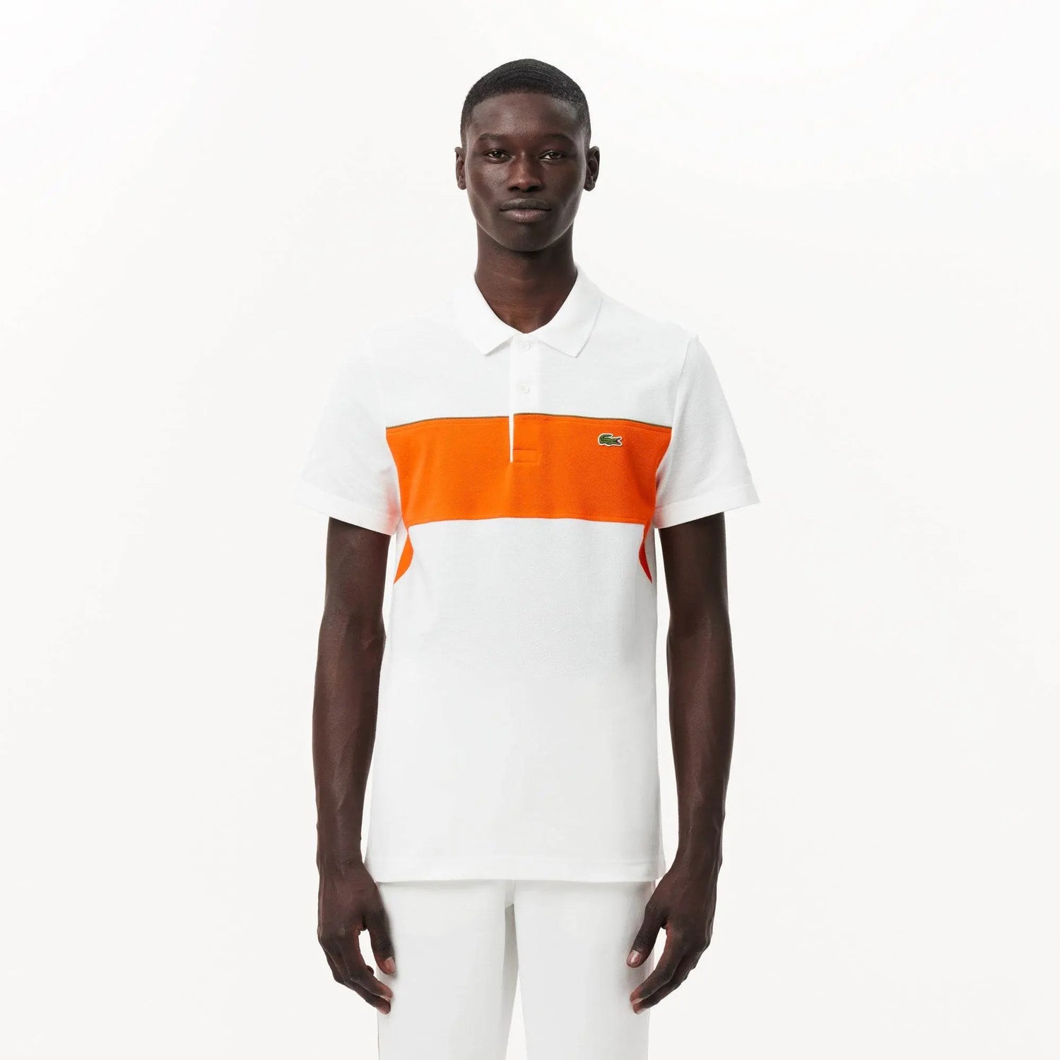 Lacoste Men's L.12.12 Colorblock Polo - White / Orange IDY - BLVD