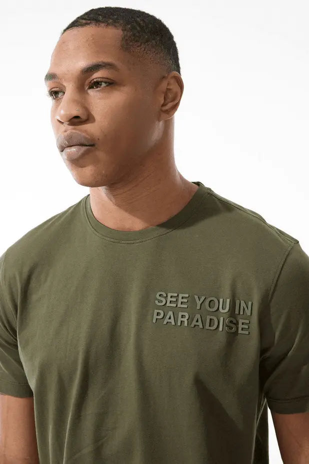 Jordan Craig Men Retro - Paradise Tonal Shorts Set - Olive - BLVD