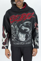 Rm - R.stone - Mad Dog Tapestry Hoodie - Black Rebel Minds