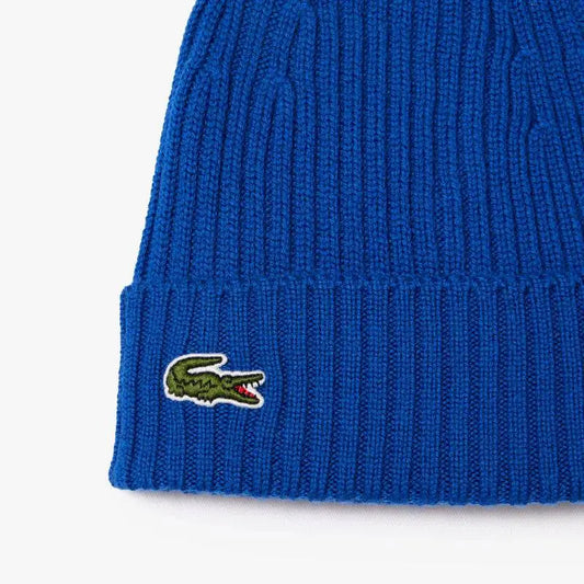 Lacoste Men's Ribbed Wool Beanie - Royal Blue JQ0 - BLVD