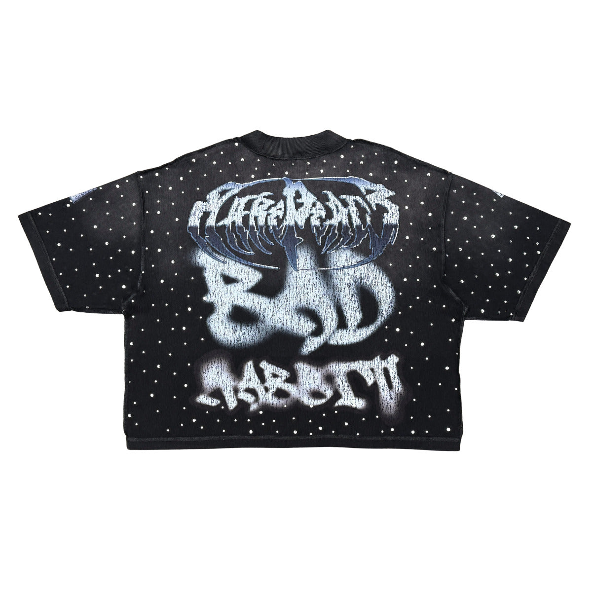 Rare Peace - Futuristic Tee W/ Rhinestone Details - Black