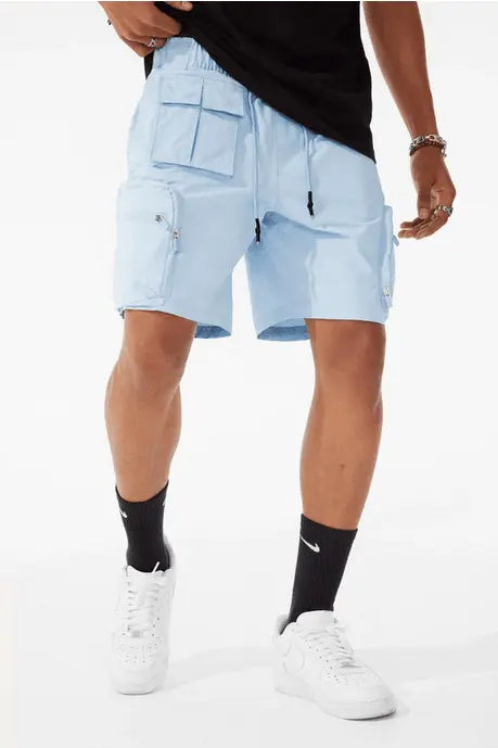 Jordan Craig Retro Altitude Cargo Nylon Shorts Sky Blue BLVD