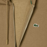 Lacoste Men’s Classic Fit Branded Stripes Zip-Up Hoodie - Brown Six - BLVD