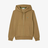 Lacoste Men’s Kangaroo Pocket Zip Up Hoodie & Tapered Fit Trackpants Set - Brown SIX - BLVD