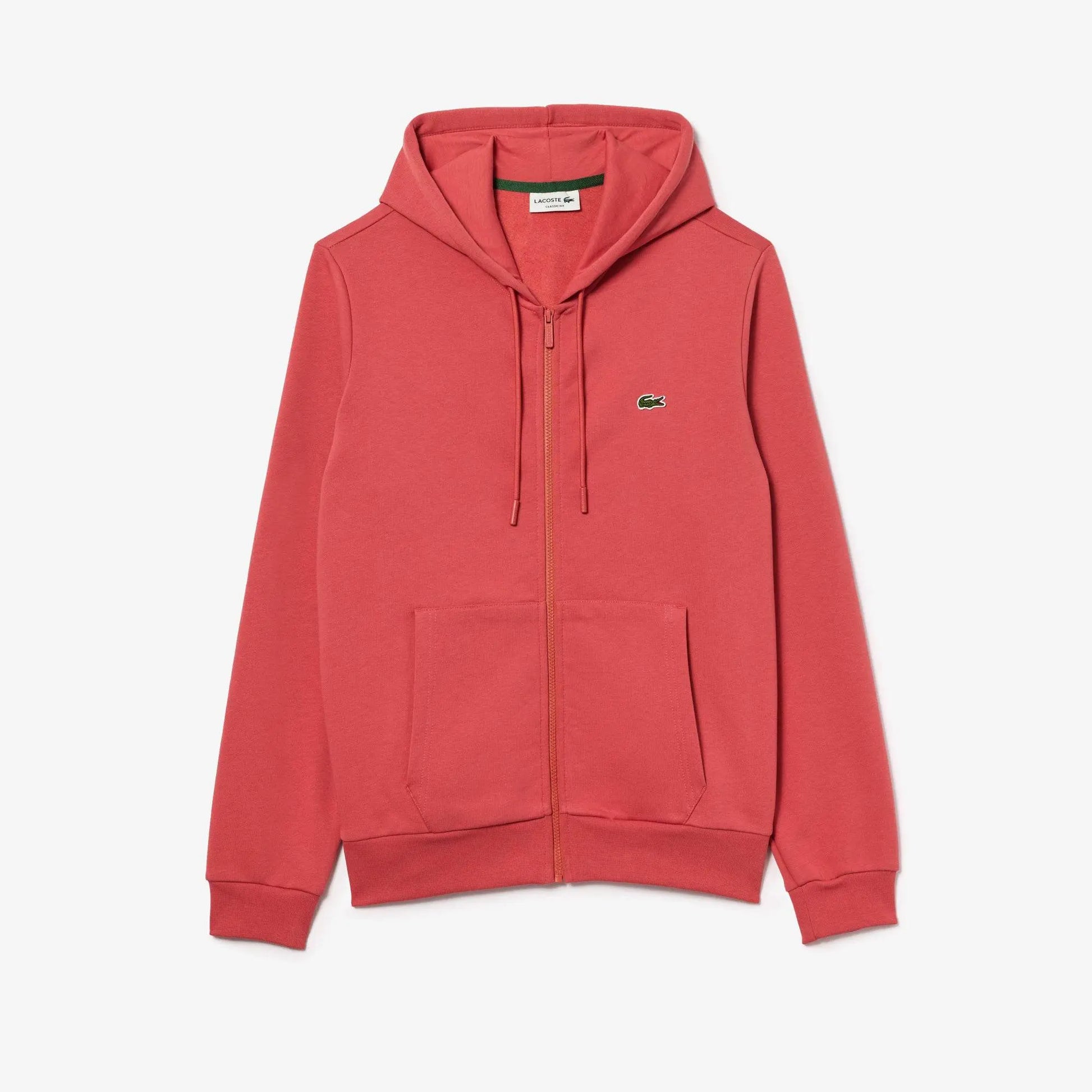Lacoste Men's Fleece Zip-Up Hoodie & Tapered Fit Sweatpants Set - Sierra Red ZV9 - BLVD