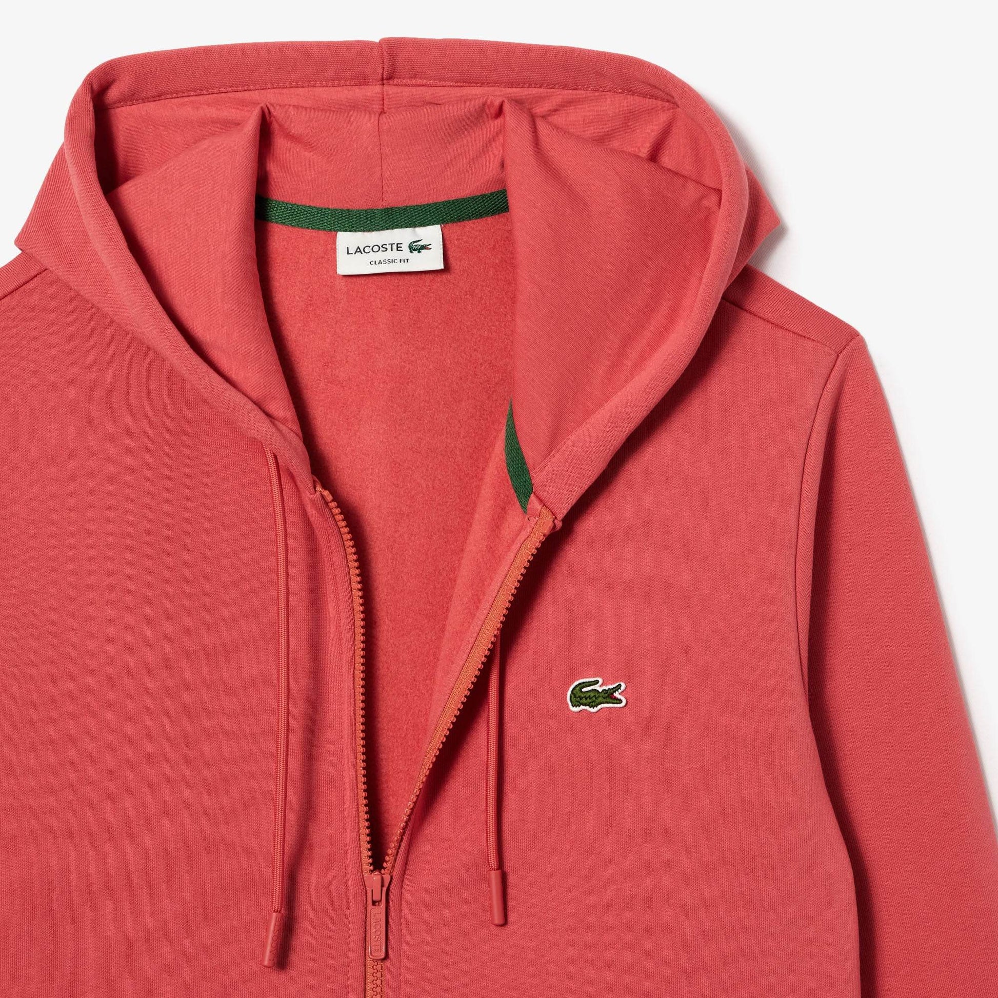 Lacoste Men's Fleece Zip-Up Hoodie & Tapered Fit Sweatpants Set - Sierra Red ZV9 - BLVD