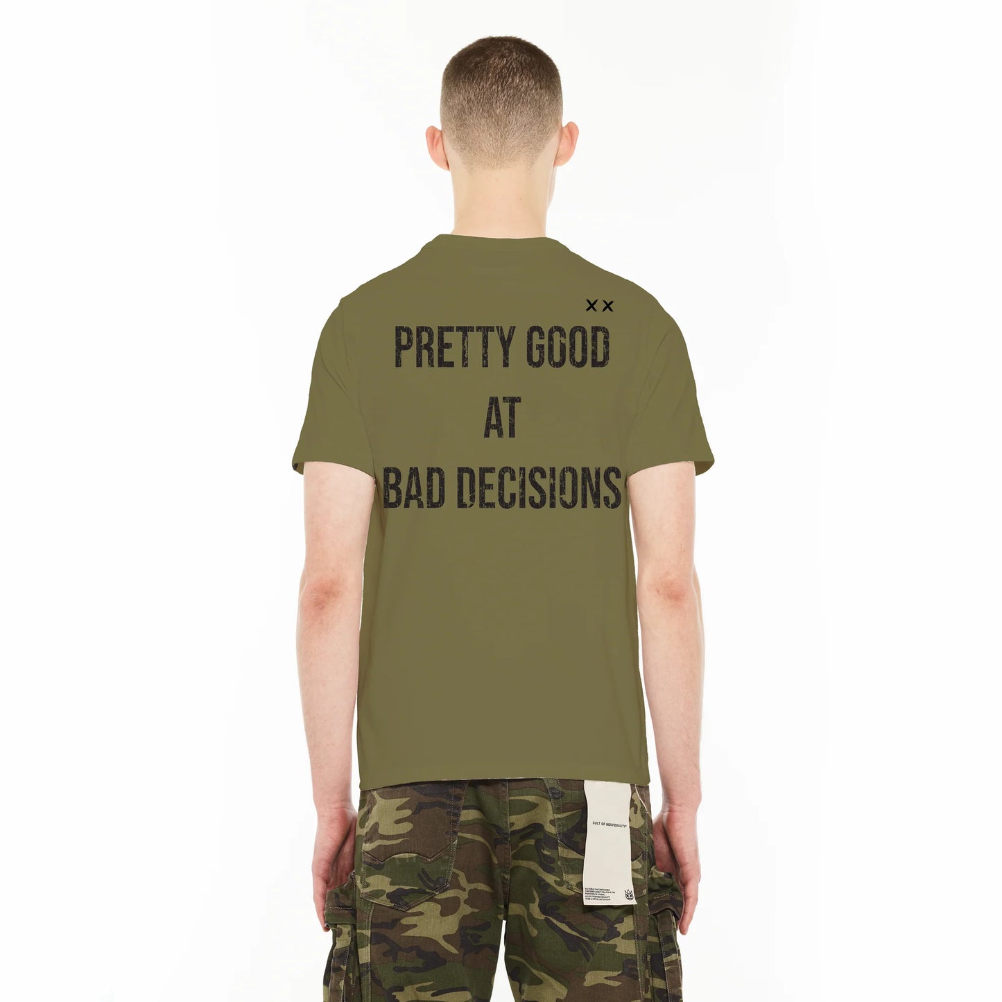 Cult Of Individuality - Crew Neck Tee - Turntables In Olive