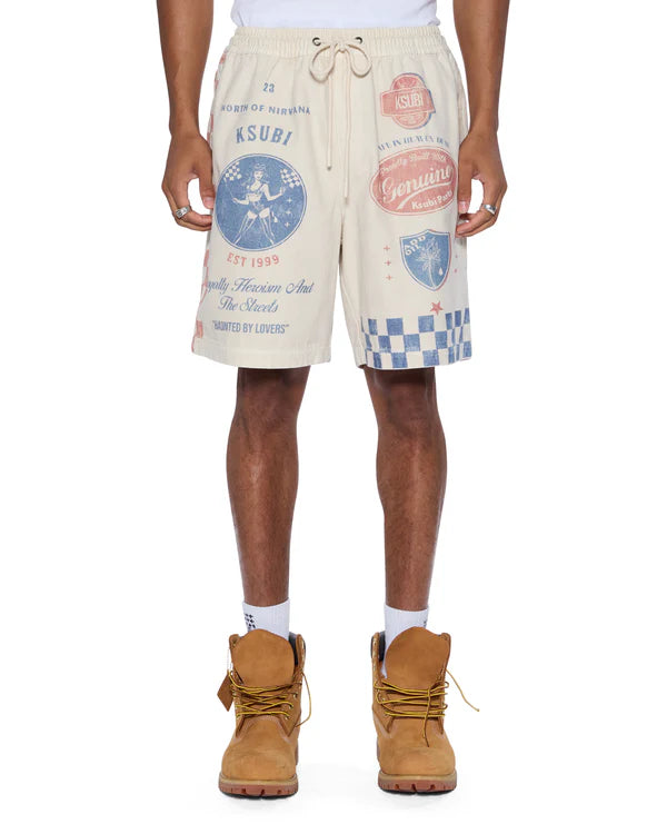 Ksubi - Pitt Lane Life Short Printed - Stone Wash KSUBI