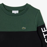Lacoste Kids’ Colorblock Organic Cotton Flannel Sweatshirt - Dark Green Navy KZI - BLVD