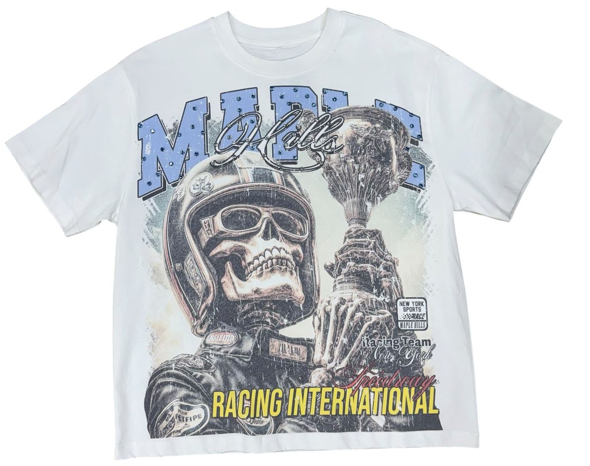 Space Ape - Skull Racing T-shirt  - White