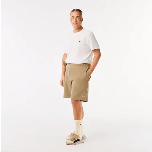 Lacoste Men's Organic Brushed Cotton Fleece Shorts - Beige CB8 - BLVD