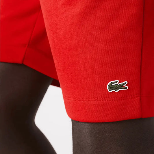 Lacoste Men's Organic Brushed Cotton Fleece Shorts - Red 240 - BLVD