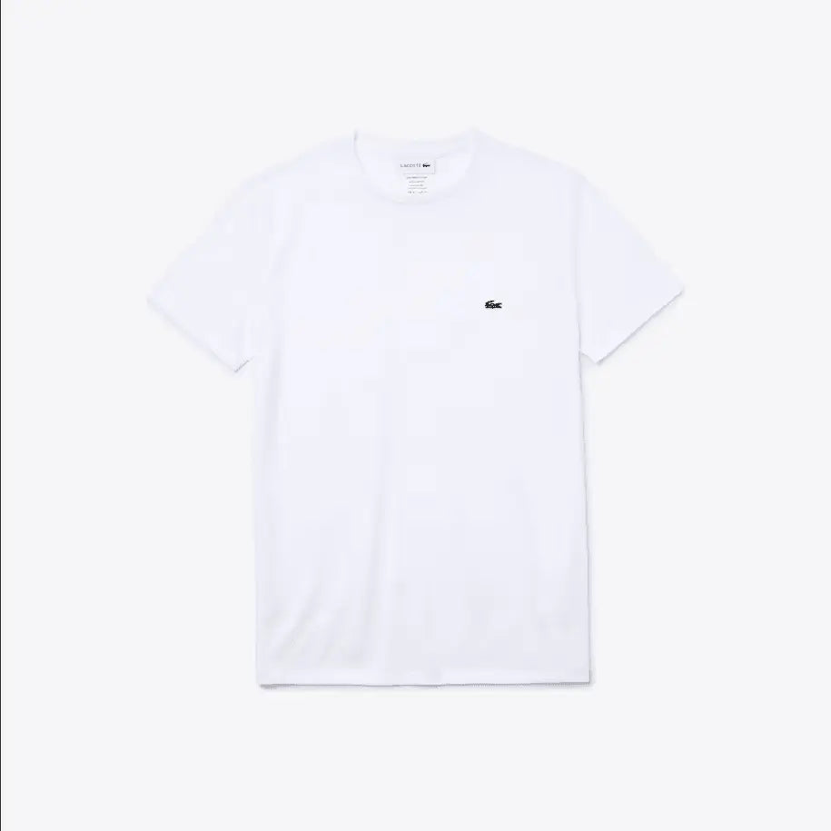Men’s Lacoste Crewneck Pima Cotton Jersey T-shirt - White 001 - BLVD