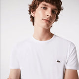 Men’s Lacoste Crewneck Pima Cotton Jersey T-shirt - White 001 - BLVD